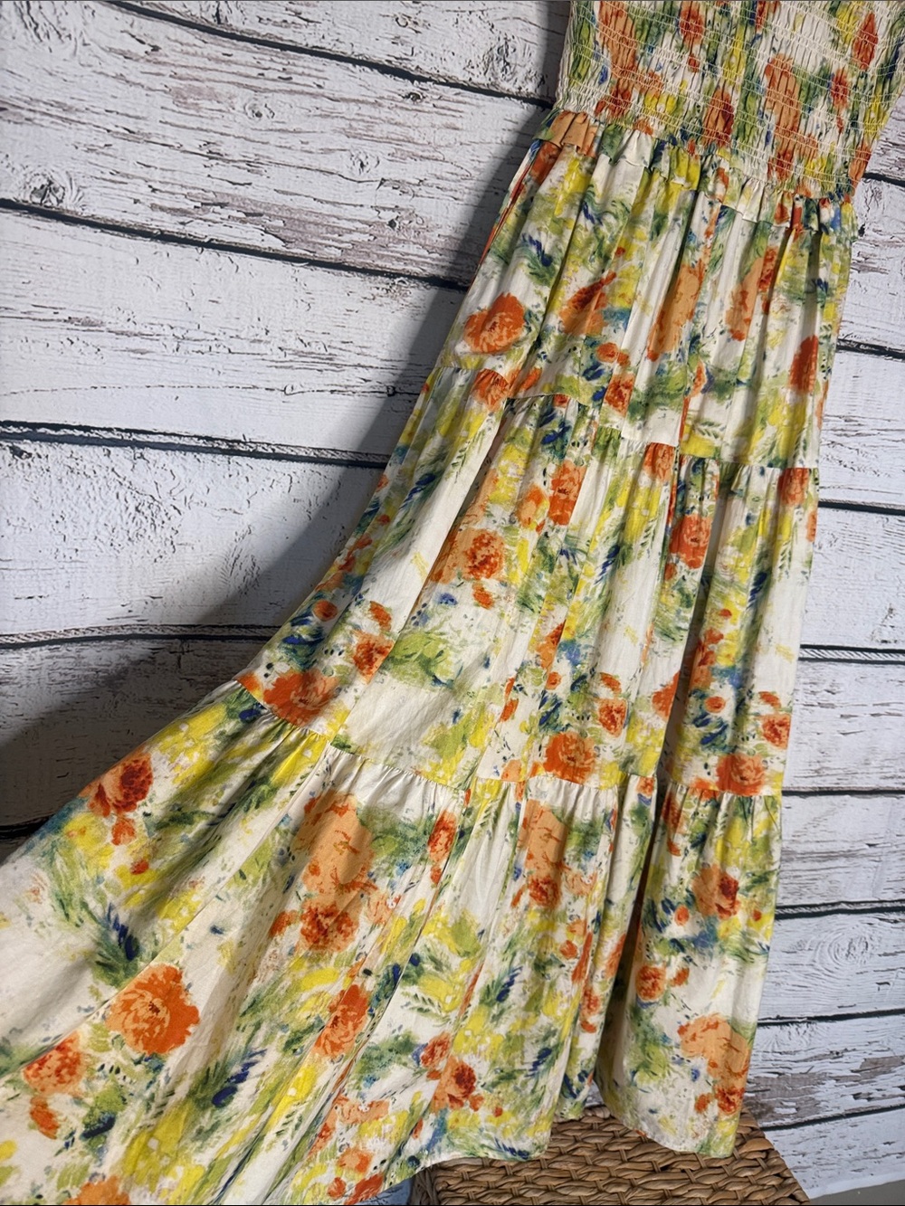 OPT Phoebe cotton Floral V-Neck Tiered Maxi Dress - Picture 11 of 16